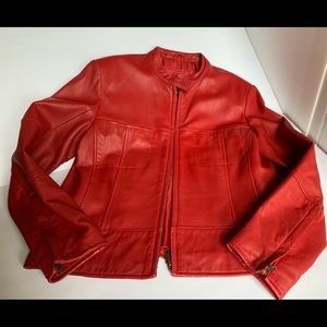 Woman’s Kathy Ireland red leather jacket, Size S